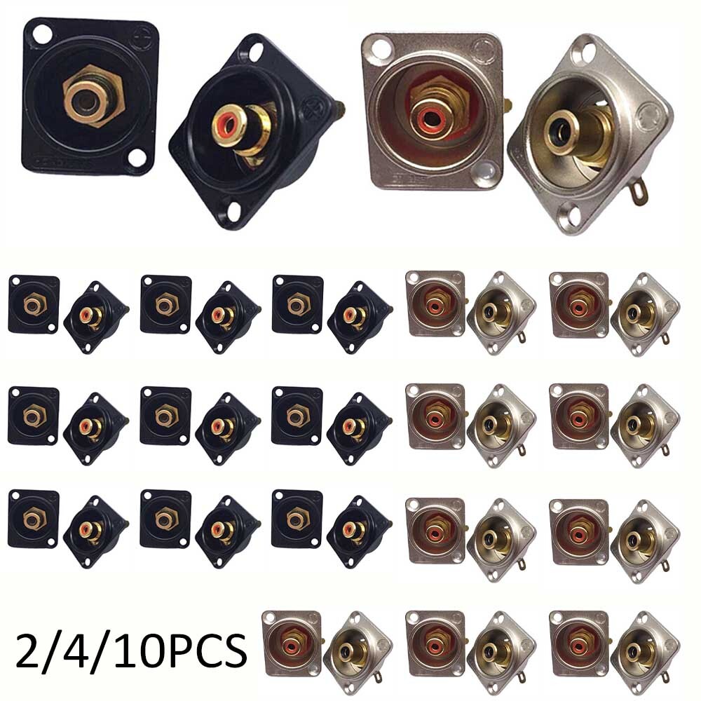 2/4/10pcs Female RCA Panel Mount Socket Connector Base Plate Welding Module
