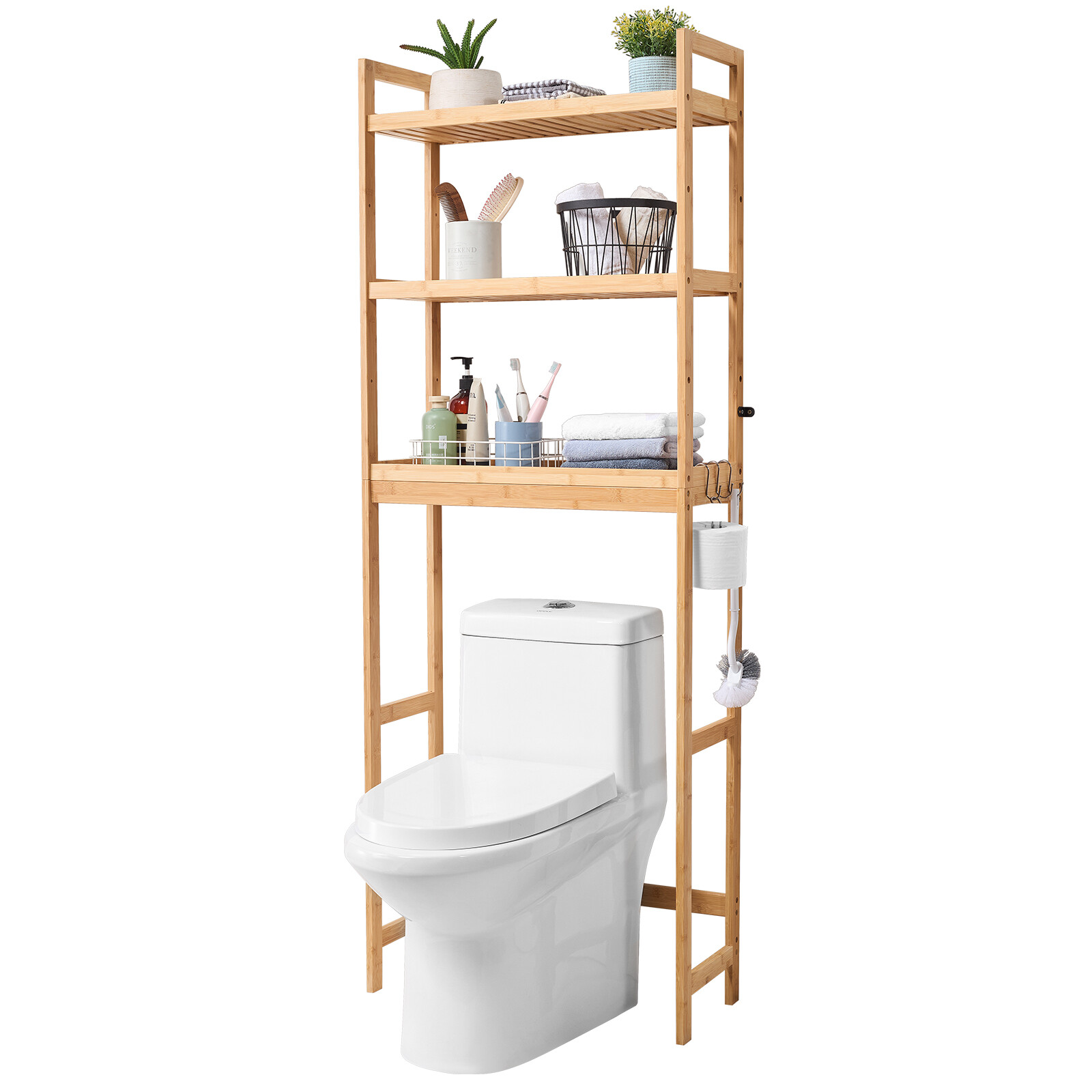 VEVOR Over the Toilet Storage 3-Tier Bathroom Shelf Rack Space Saver Organizer
