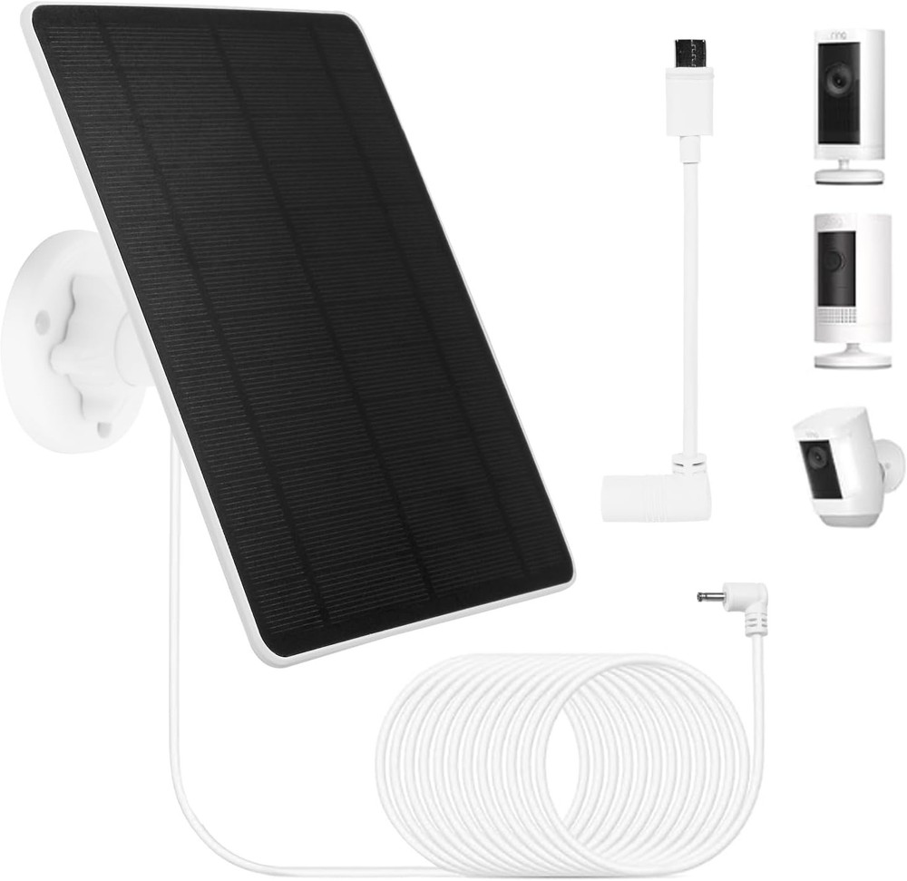 Solar Panel for Ring Camera, Compatible with Spotlight Cam White