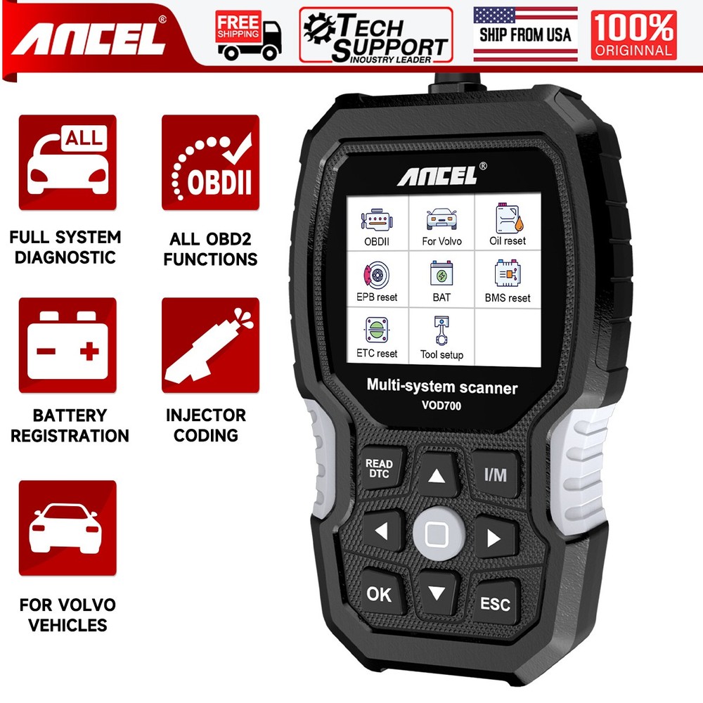 ANCEL VOD700 OBD2 Scanner For VOLVO Diagnostic Tool Full Systems Code Reader