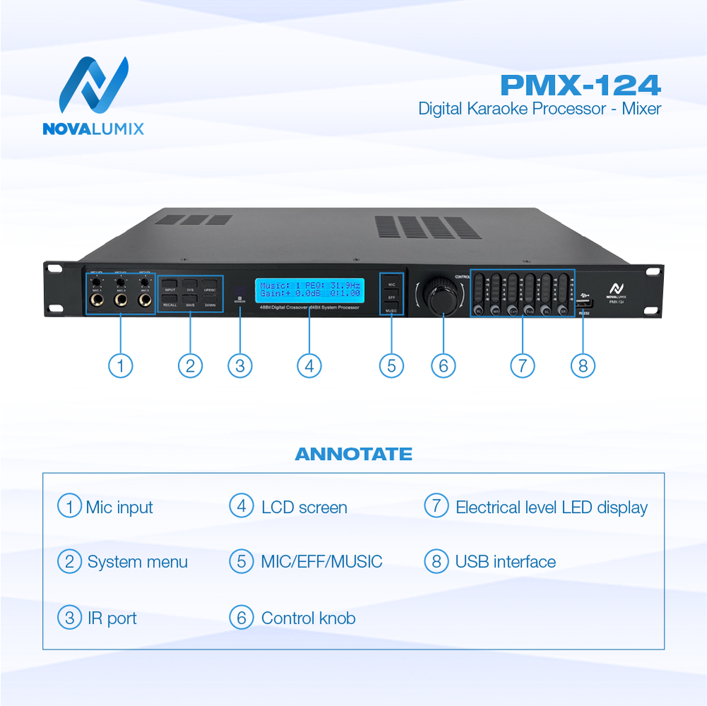 PMX-124 Digital Karaoke Processor - Mixer | NovaLumix | Must Have