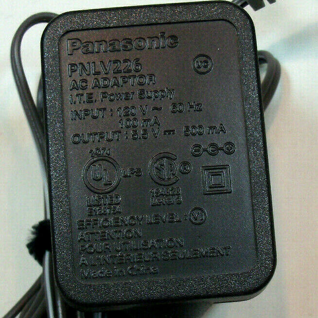 Panasonic PNLV226 AC/DC Power Adapter Charger Cord - Genuine - 5.5v 500mA