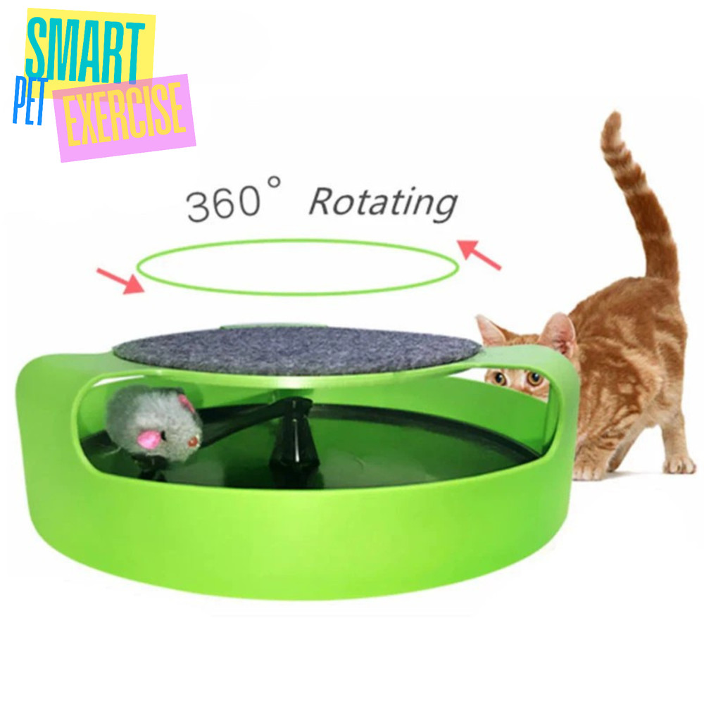 Training Play Pad & Smart Pet Exercise | Interactive Cat Toy 360° Rotating Mouse