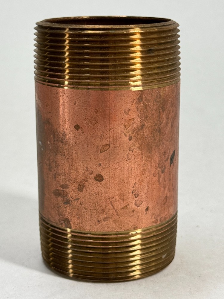 Brass Nipple 2" NPT Schedule 40 x 4" Long, Thread Both Ends