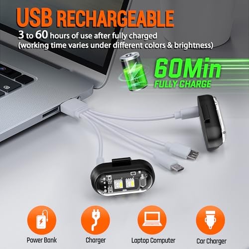 Wireless LED Strobe Lights Remote Control, 8 Colors USB Charing 8pods