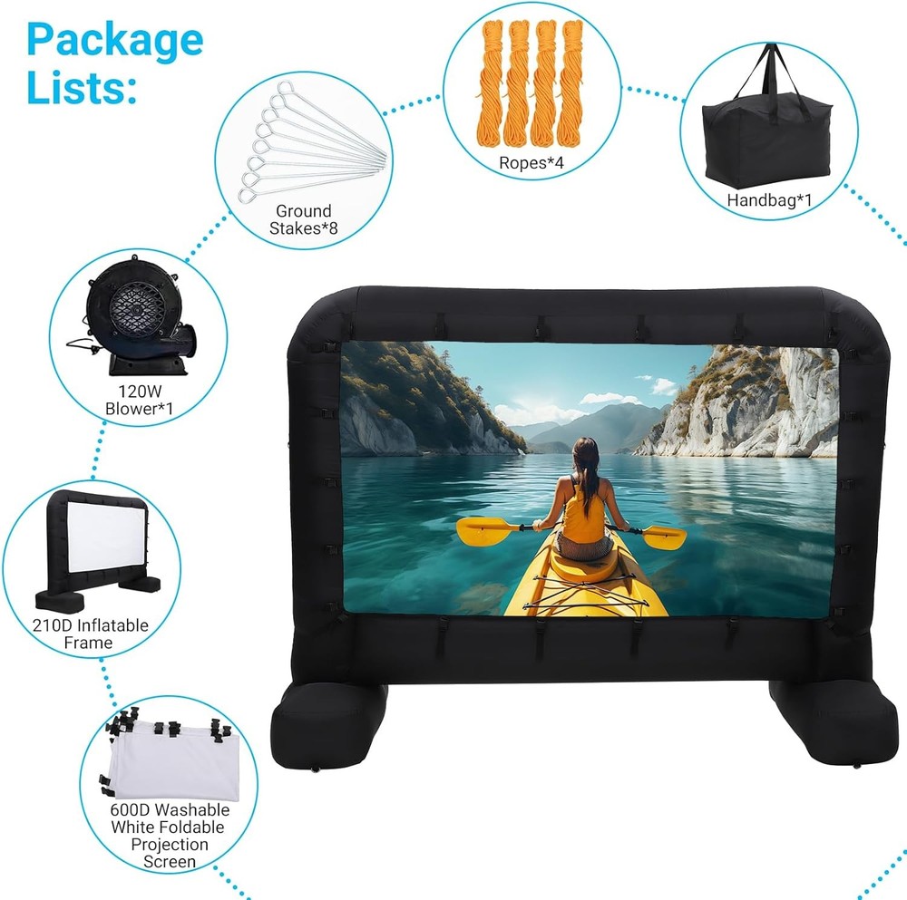 Inflatable Movie Screen 14 FT Inflatable Projector Screen with Blower