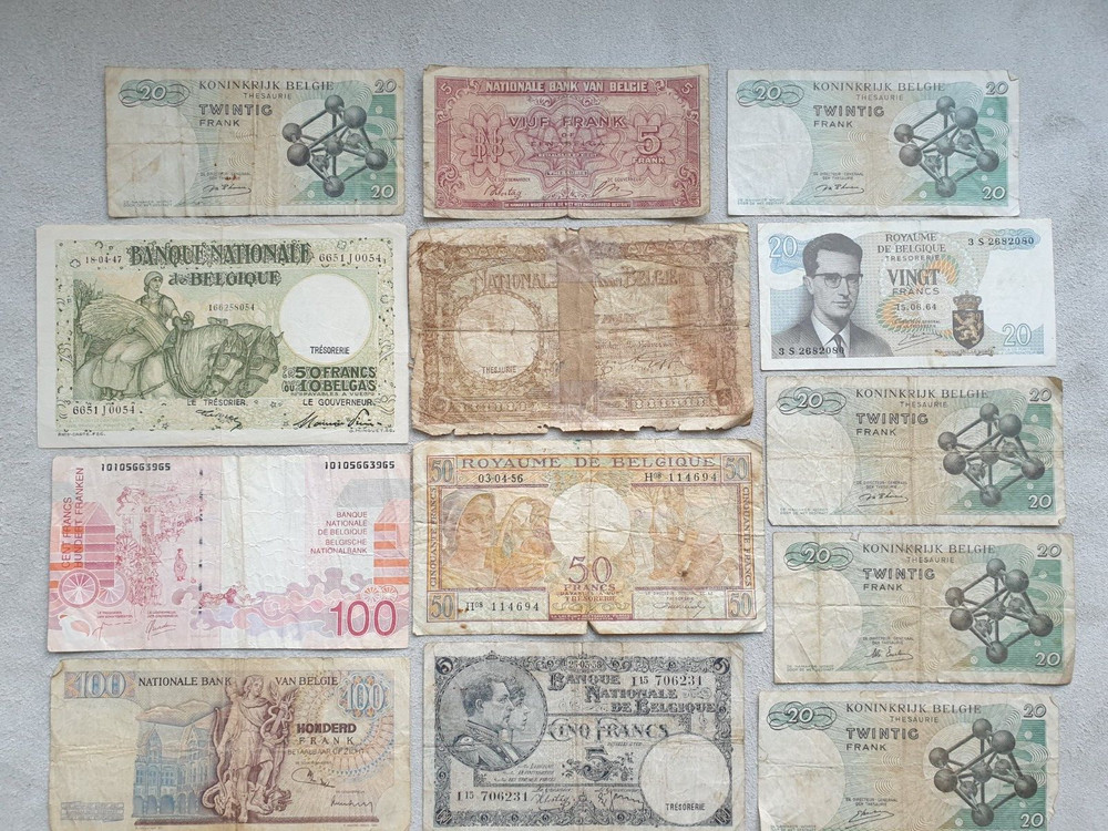 Belgium Lot Old Banknotes