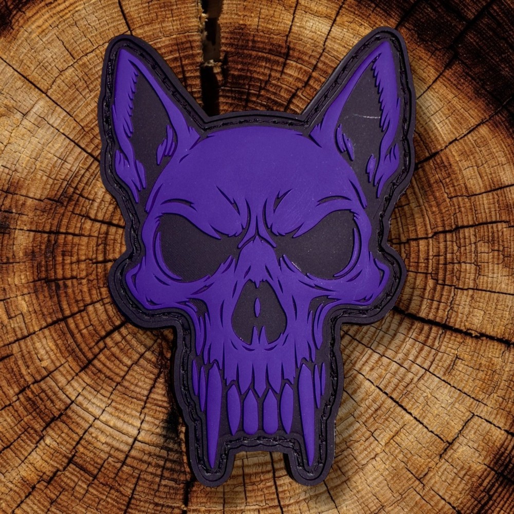 Purple K9 Skull Morale PVC Patch