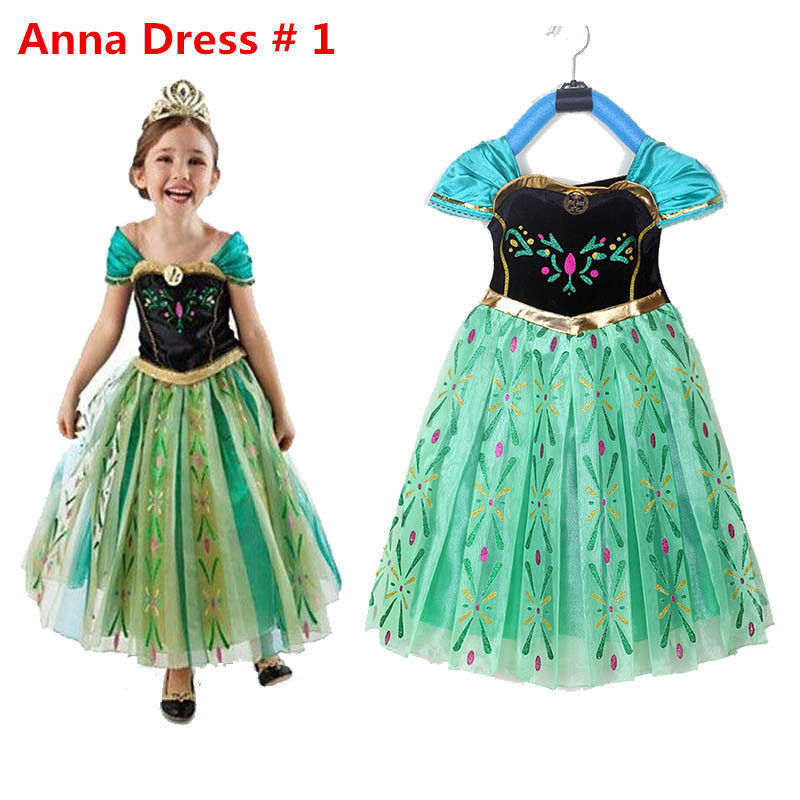 Gorgeous Queen Elsa & Princess Anna Costume Cosplay Party Dress Up