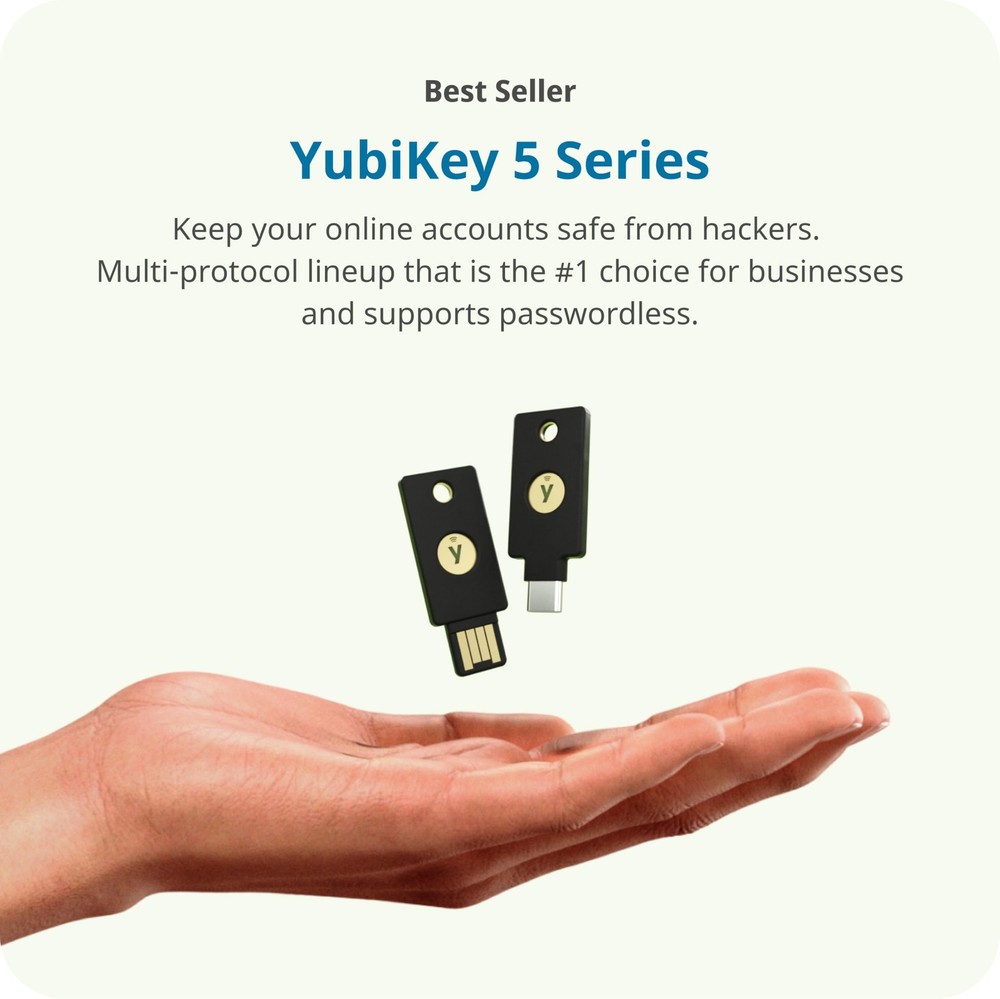 Yubico - YubiKey 5 Nano A - Multi-Factor authentication USB-A, Black