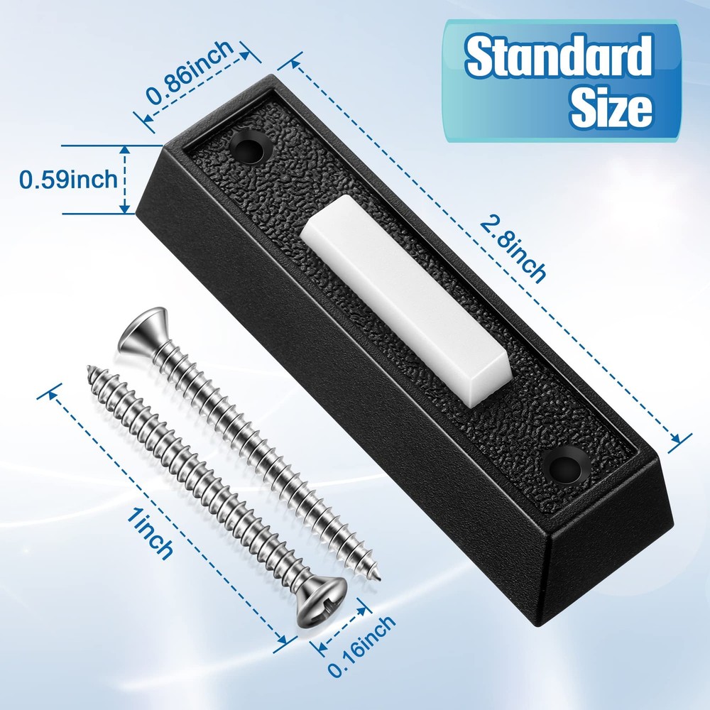 Lighted Doorbell Button Blue LED Wall Mount 2 Pack