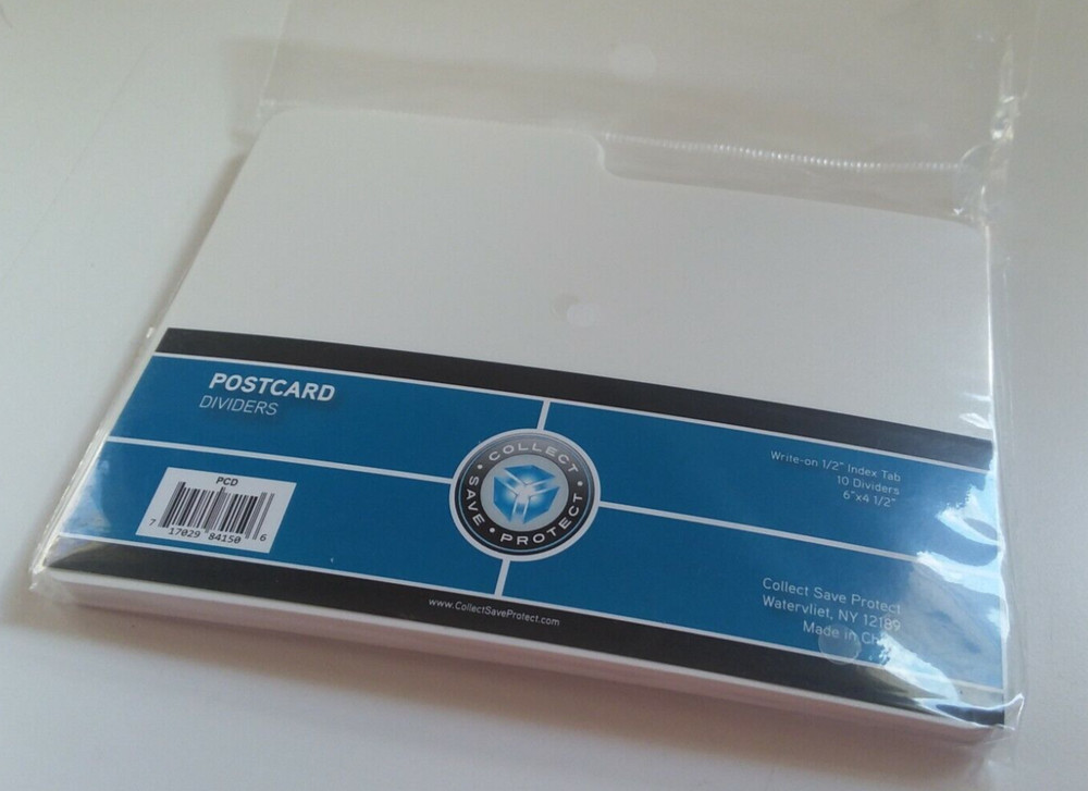 (10) CSP Postcard Dividers White 6"x4 1/2" with 1/2" tab New NIP