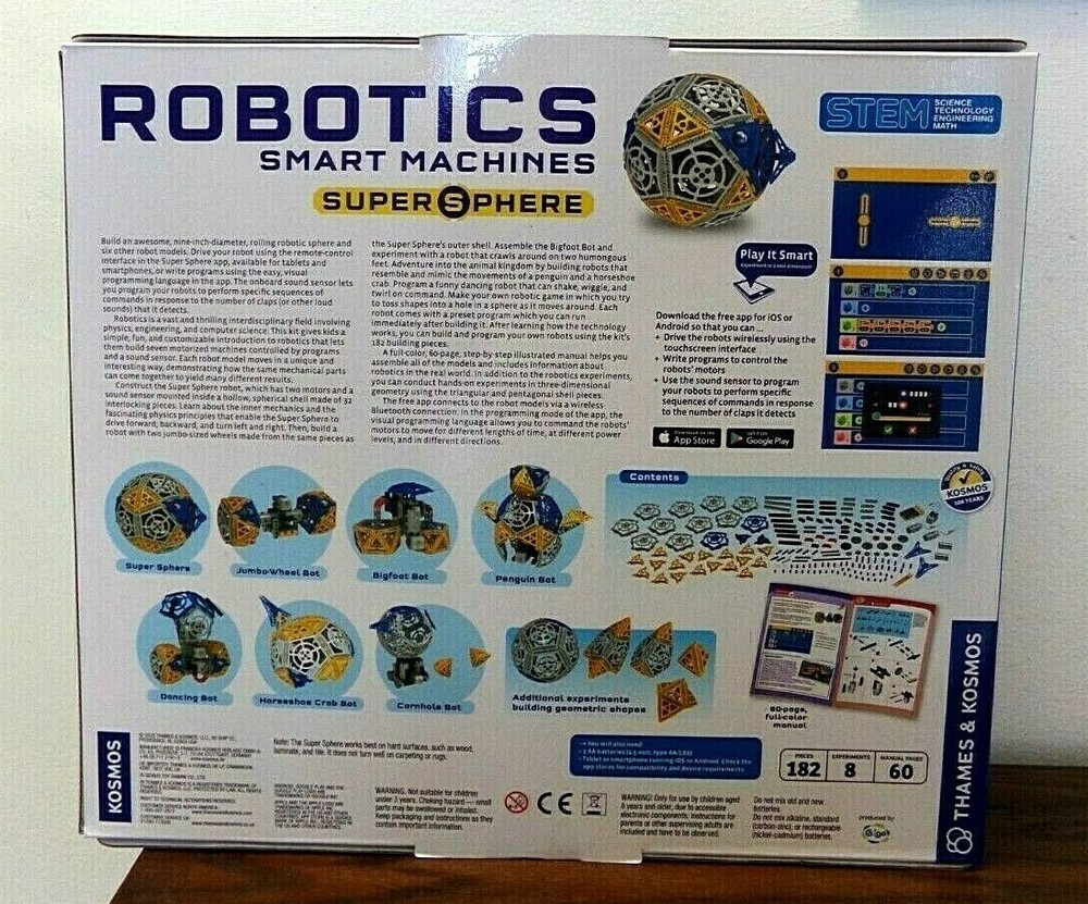 Robotics Smart Machines Super 9" Sphere Prog. and control 182pcs 8 Experiments