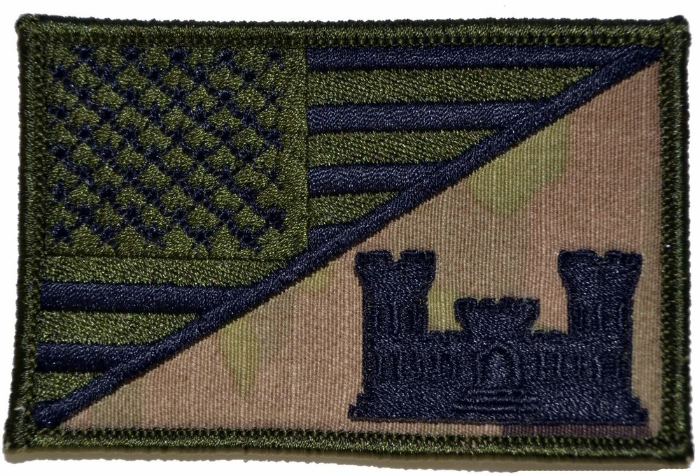 Army Engineer Castle USA Flag - 2.25x3.5 Patch