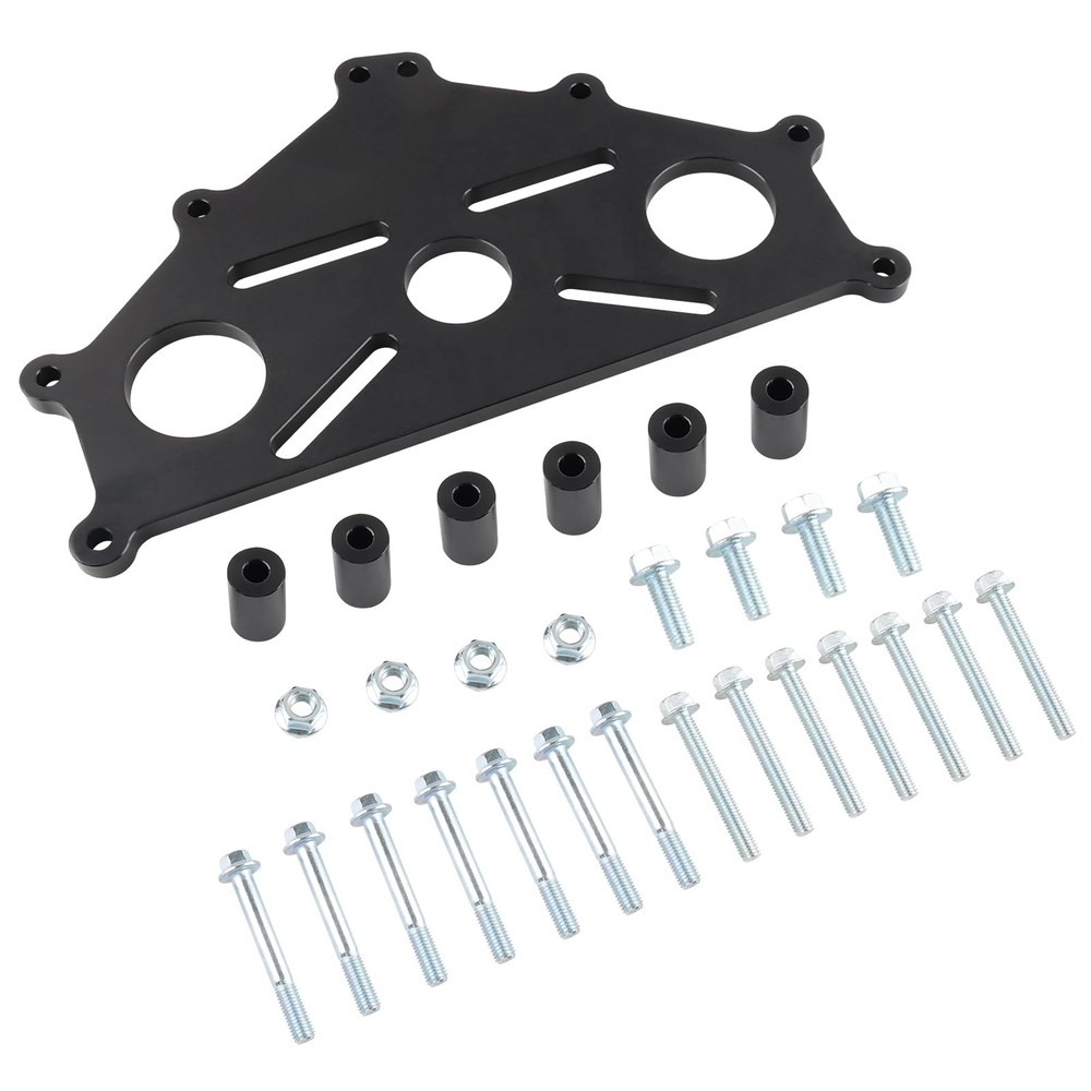 Engine Safe Stand Adapter Plate Compatible with Chevy LS LT Black Black
