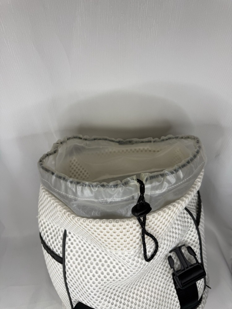 Anya & Niki White Tote Backpack Nylon Drawstring
