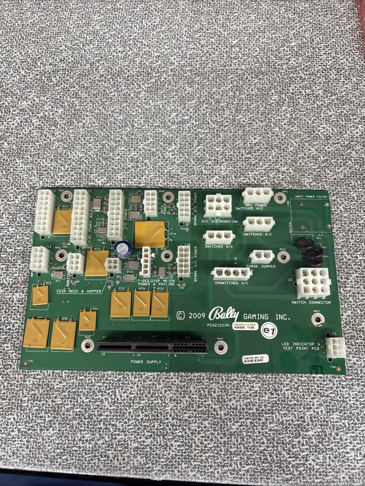 Power Dstributation Board, Bally Alpha 2 PCA Board Parts Only Broken Peice