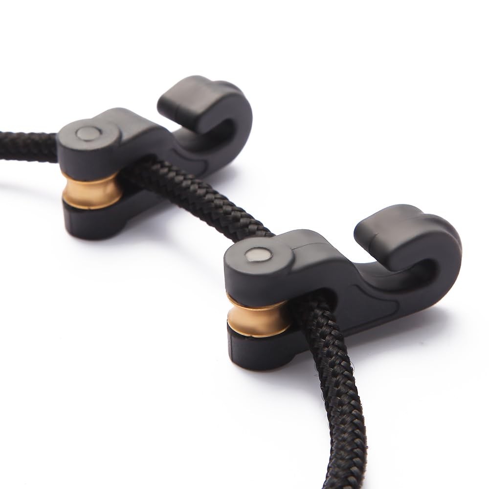 AHOSOUTLY Crossbow Pull Cord Cocking Rope Device Double Handle Black