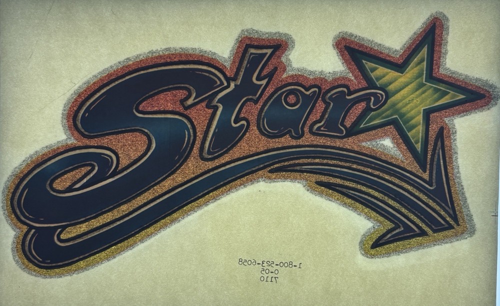 Original Vintage Star Glitter Iron On Transfer