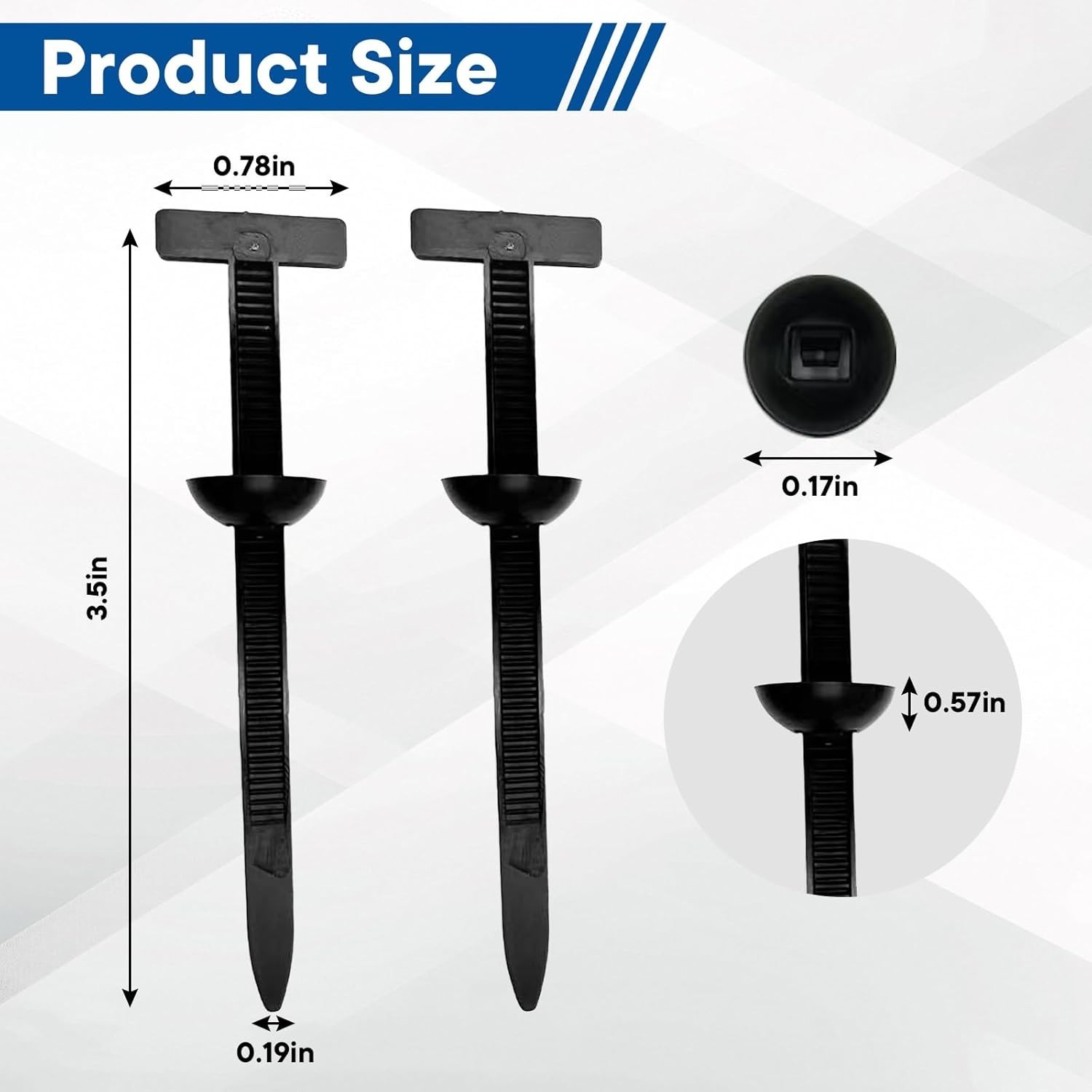 100PCS Snap-fit Nylon Fastening Clip for Car Repairs, Universal Black