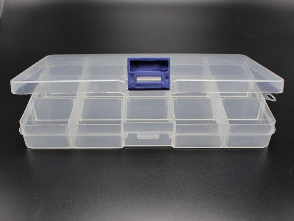 2 Pack 15 Grids Plastic Organizer Box Case Craft Bead Display Storage Container