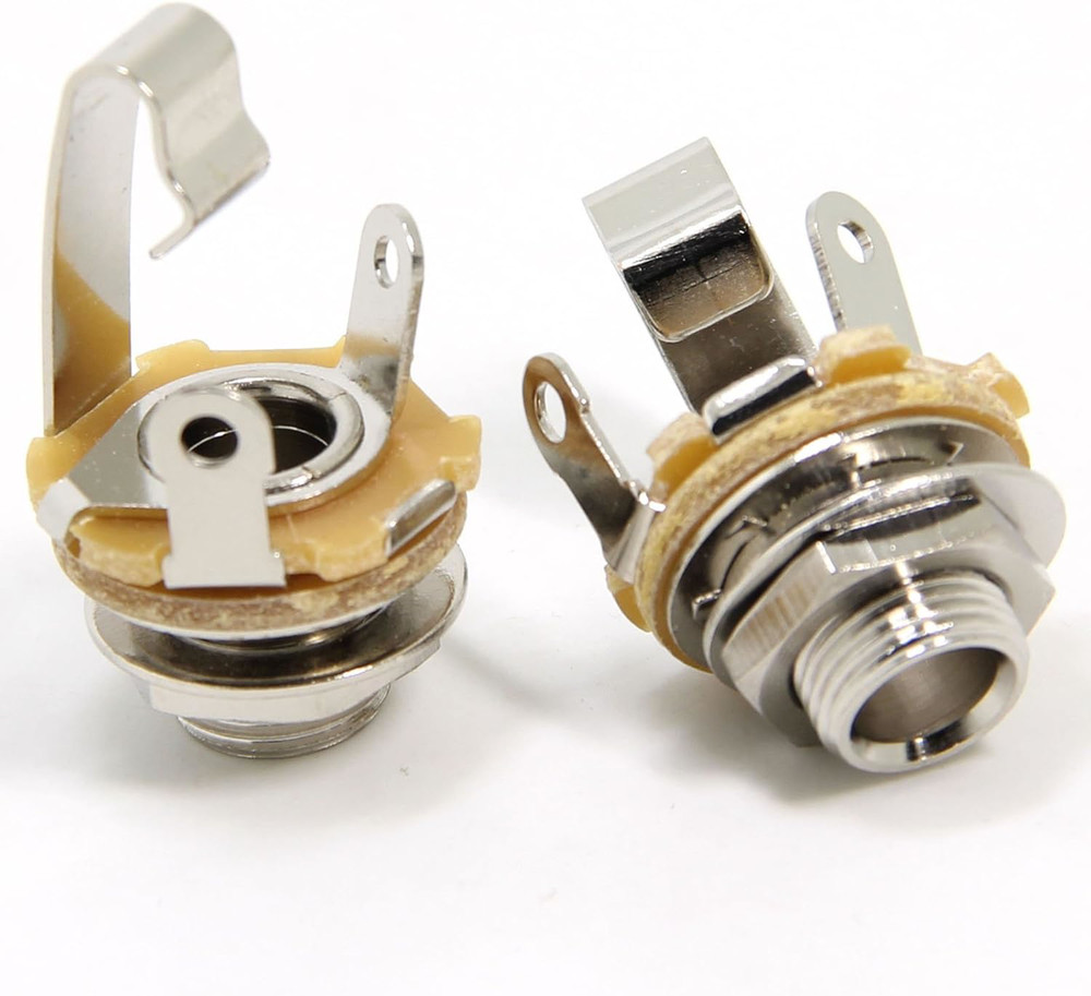 4-Pack 1/4" Female Guitar Input Jack 6.35mm TS Mono Socket Panel Mount