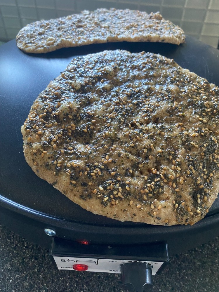 Electric Saj Arabic Bread Maker Non-stick Markouk Thyme /Cheese Pie زغتر مناقيش