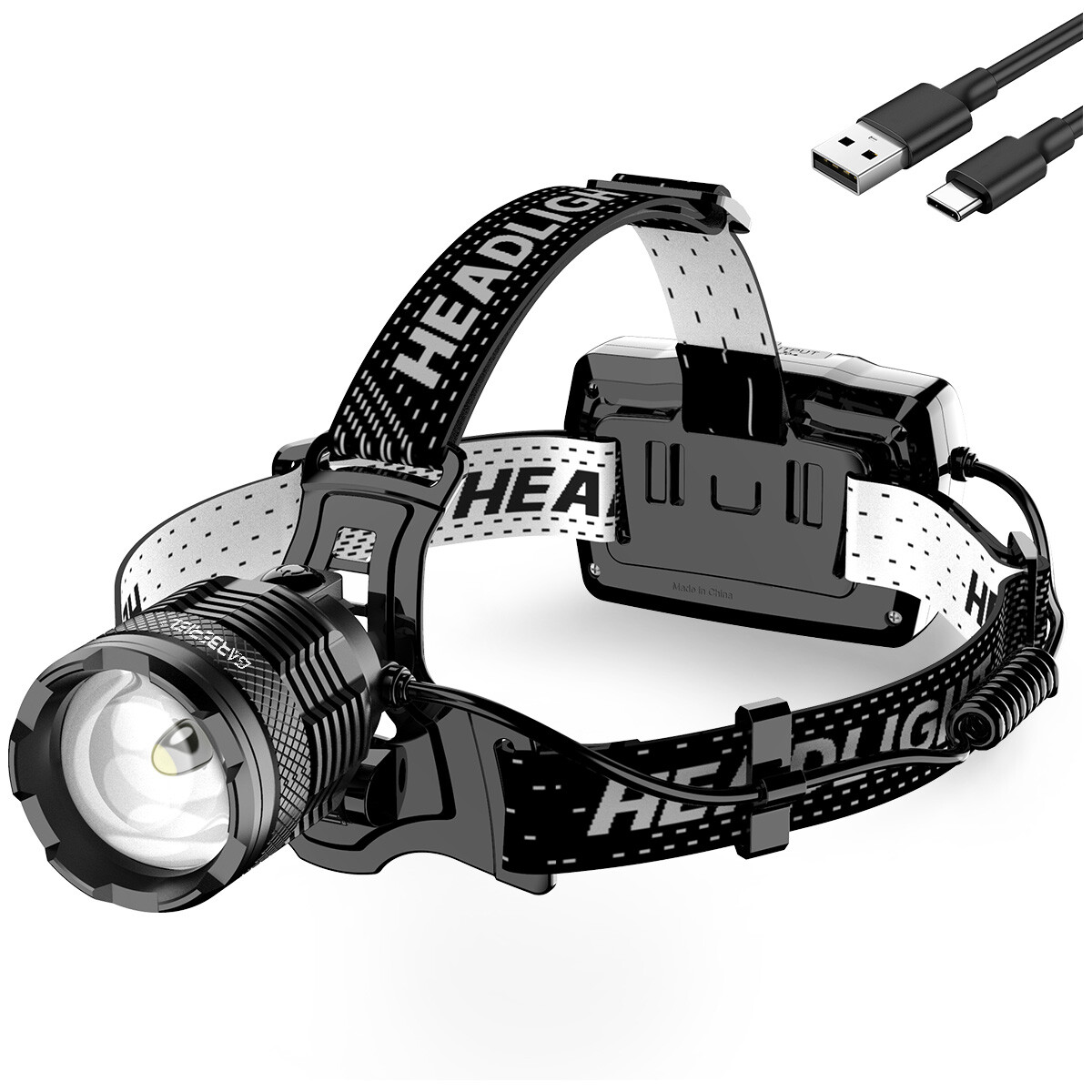 2X 1200000LM Super Bright 30W LED Headlamp Rechargeable Motion Sensor Head Light