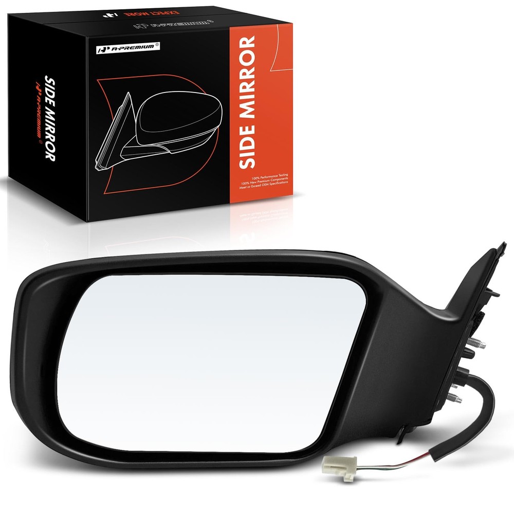 A-Premium Left Driver Side Power Door Mirror - Side, Black