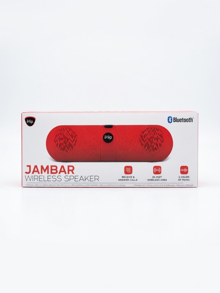 iHip JAMBAR Wireless Bluetooth Speaker Portable Call Answer 30ft Range NIB