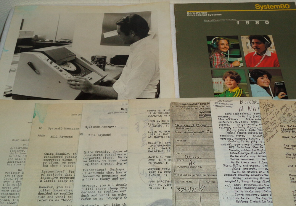 1980 Borg-Warner Educational Systems System80 Teaching Program Booklet & Papers