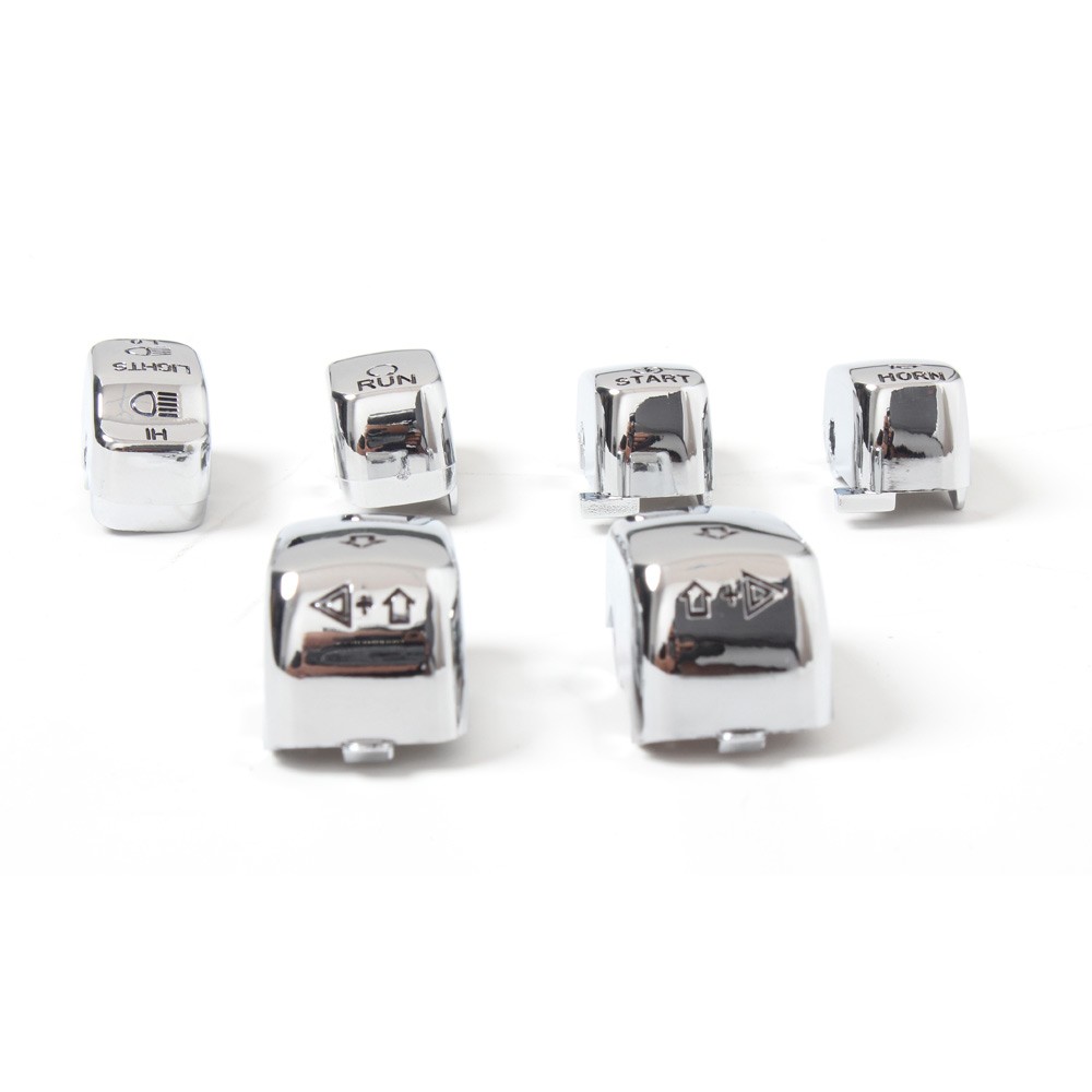 6pcs Chrome Hand Control Switch Button Cap For Harley Softail Dyna 1996-2010 US