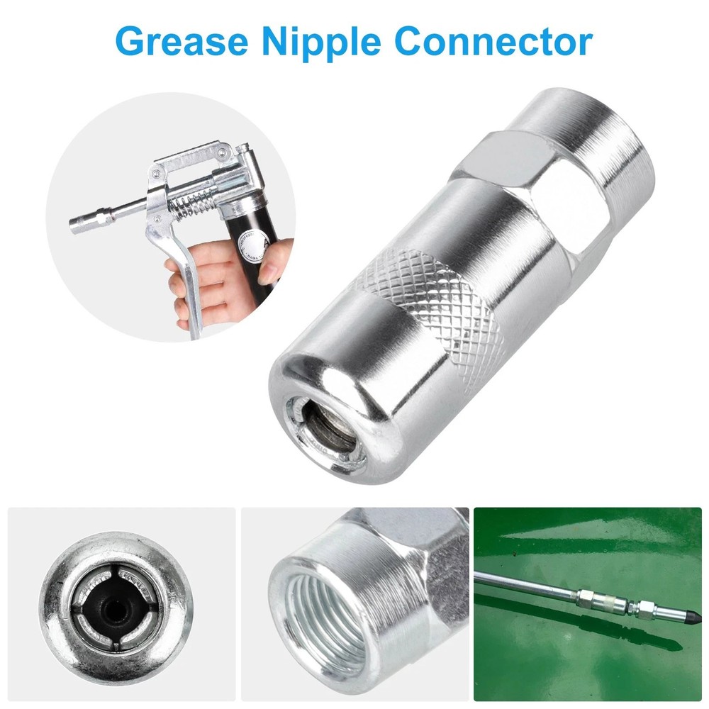 Complete Grease Injector Needle Nozzle Kit with Rubber Adapter Tool 9Pcs Set