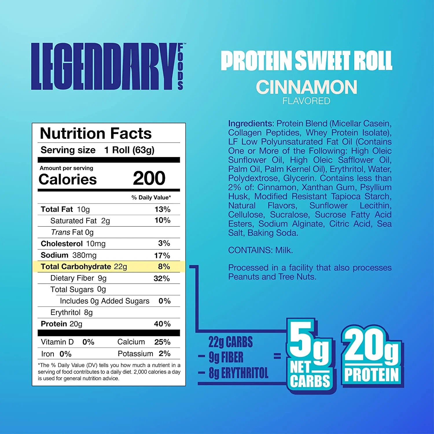 Legendary Foods Protein Sweet Roll - Cinnamon 4 Pk 2 Boxes