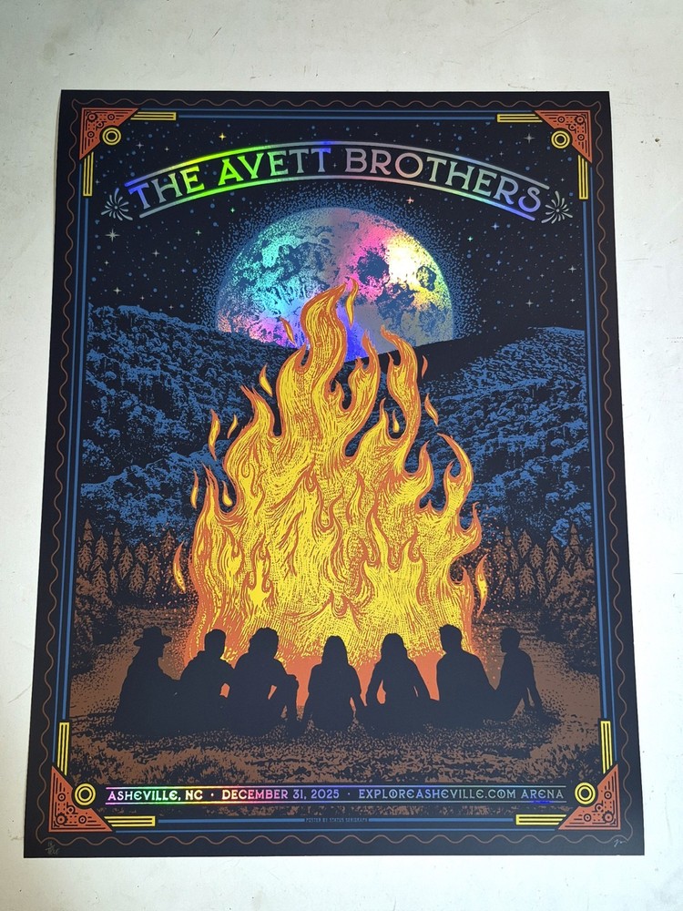 Avett Brothers Poster Asheville, NC AP FOIL #/40 OFFICIAL Print 2025 New Years