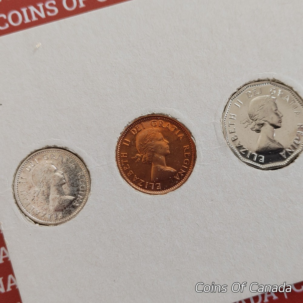 1957 Canada Prooflike Mint Set In Original Whitecard - Very Nice #coinsofcanada