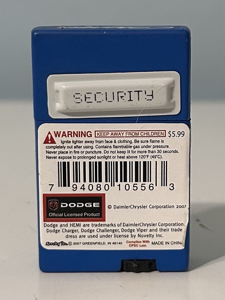 Dodge Charger Refillable Torch Lighter - Blue