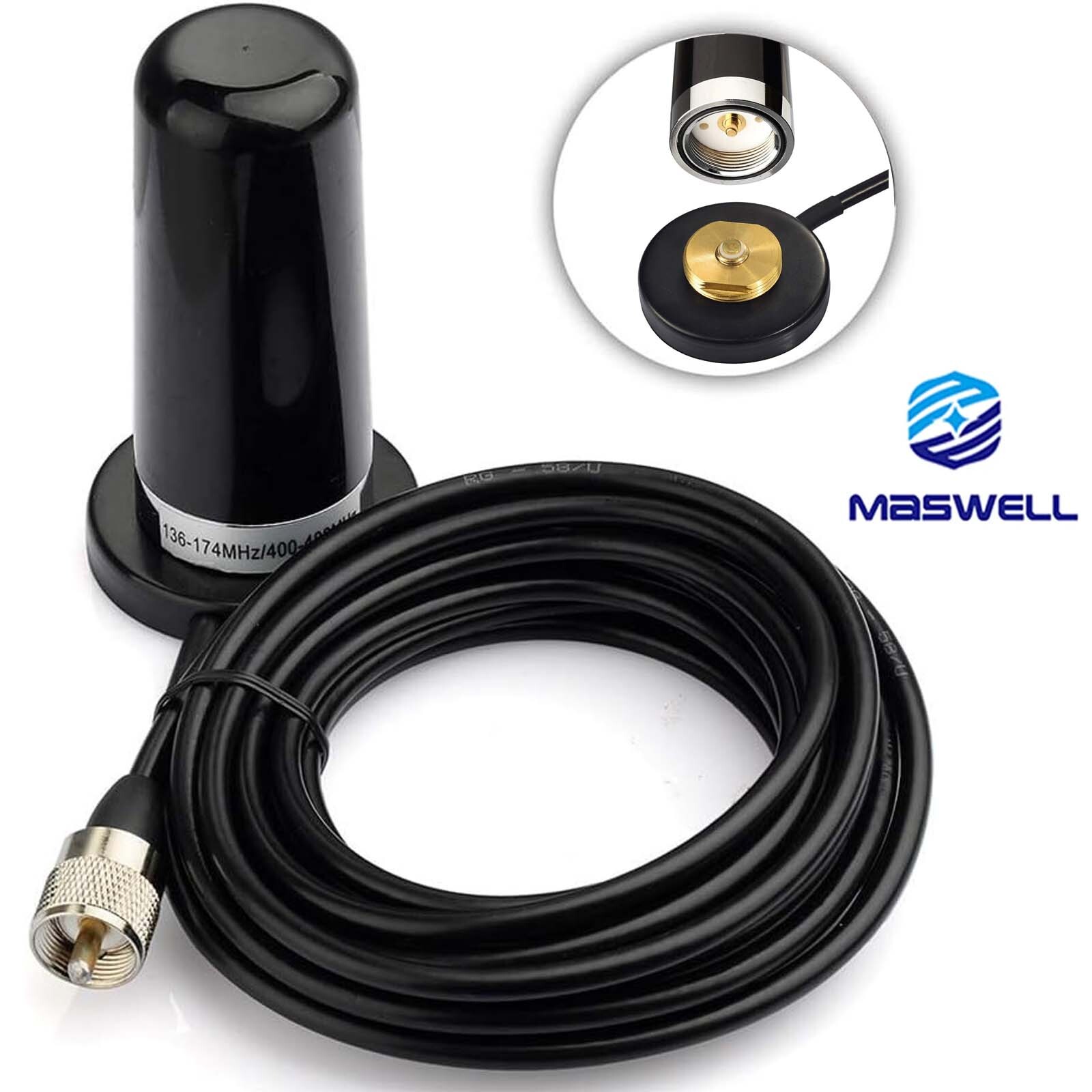 Ham Radio Antenna Dual Band VHF UHF 136-174MHz 400-470MHz NMO Mount PL259 Male