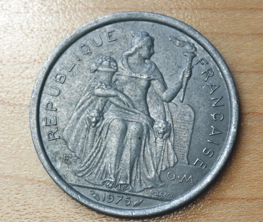 1975 French Polynesia 2 Francs
