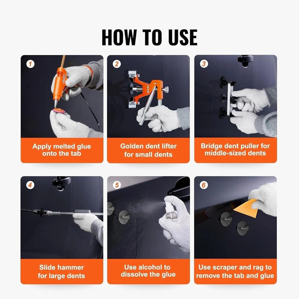 Versatile Dent Puller Set for Car Repairs, Includes Slide Hammer & Suction Cups