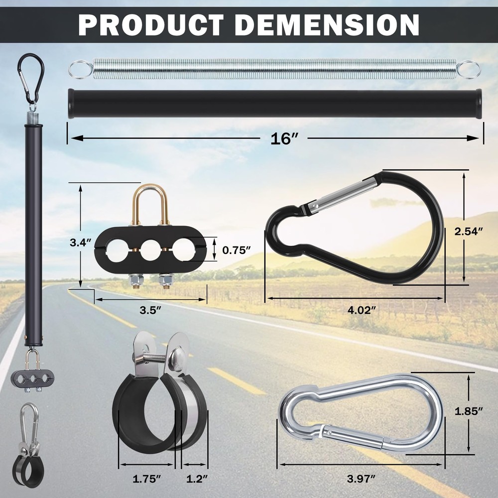 CheeMuii 16" Single 16Inch-Single-2Holders, SINGLE SPRING & 2 HOLDERS