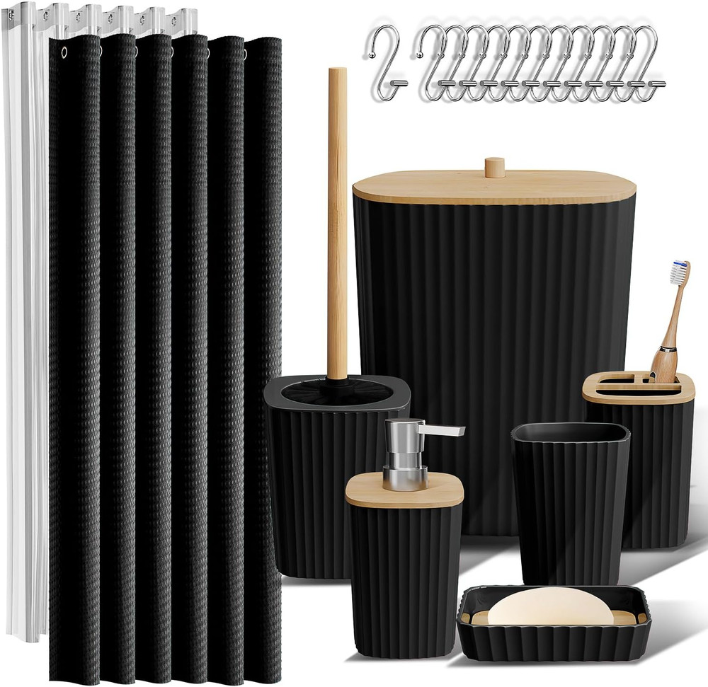 Bathroom Accessories Set - Bathroom Set, Bathroom Accessory Set, Shower Curtain