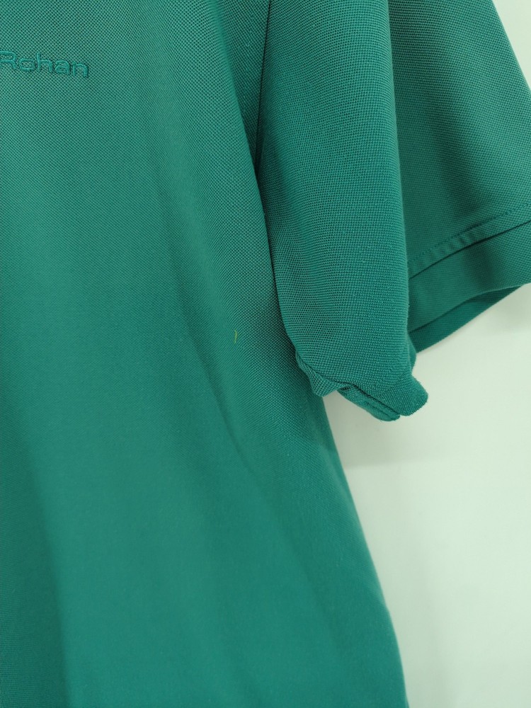 Rohan Men's Polo L Green 100% Polyester Collared Basic