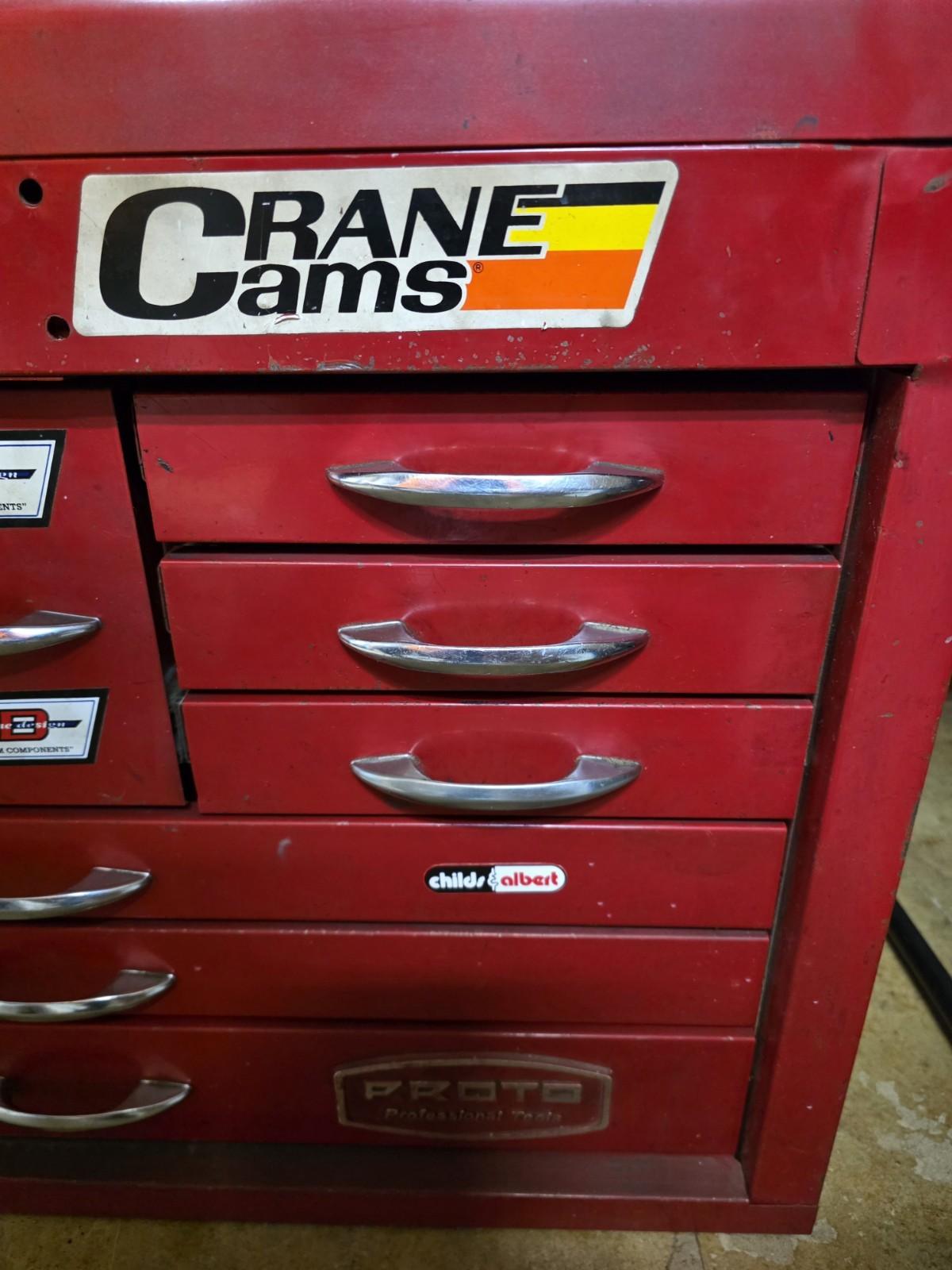 Proto Professional Vintage 10-Drawer Red 26" Top Box Chest USA NO LOCK/KEY 1970s