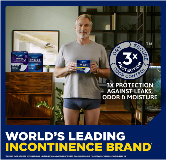 TENA Incontinence Guards for Men, Overnight Absorbency, 90 Count