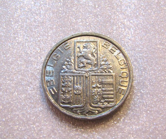 1939 Belgium 5 Francs Coin