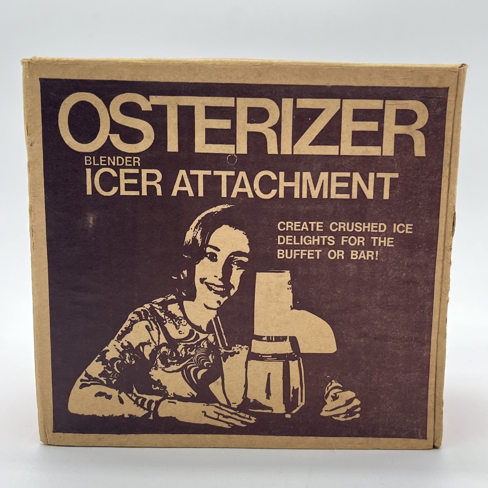 Osterizer Ice Crusher & Mini Blend Container Avocado Model #435 Vintage In Box