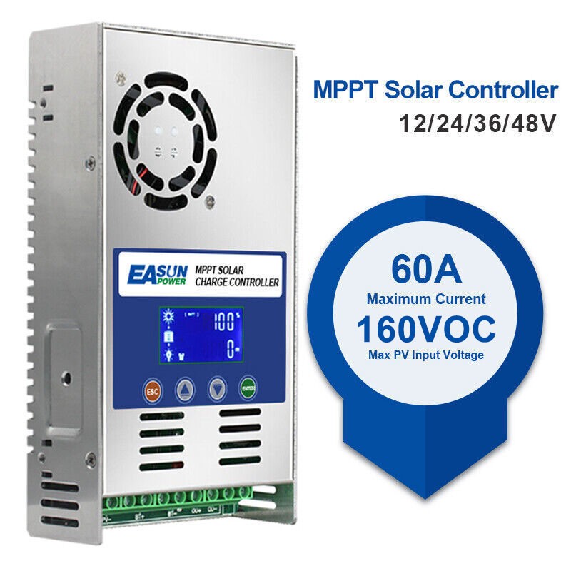Easun 100A 80A 60A MPPT Solar Panel Regulator Charge Controller 12/24/36/48V US