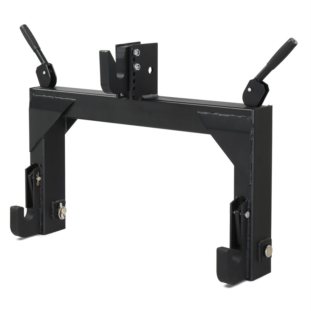 3 Pt Quick Hitch Adapter For Category 1 & 2 W/ Adjustable Tractor 3000lbs Black