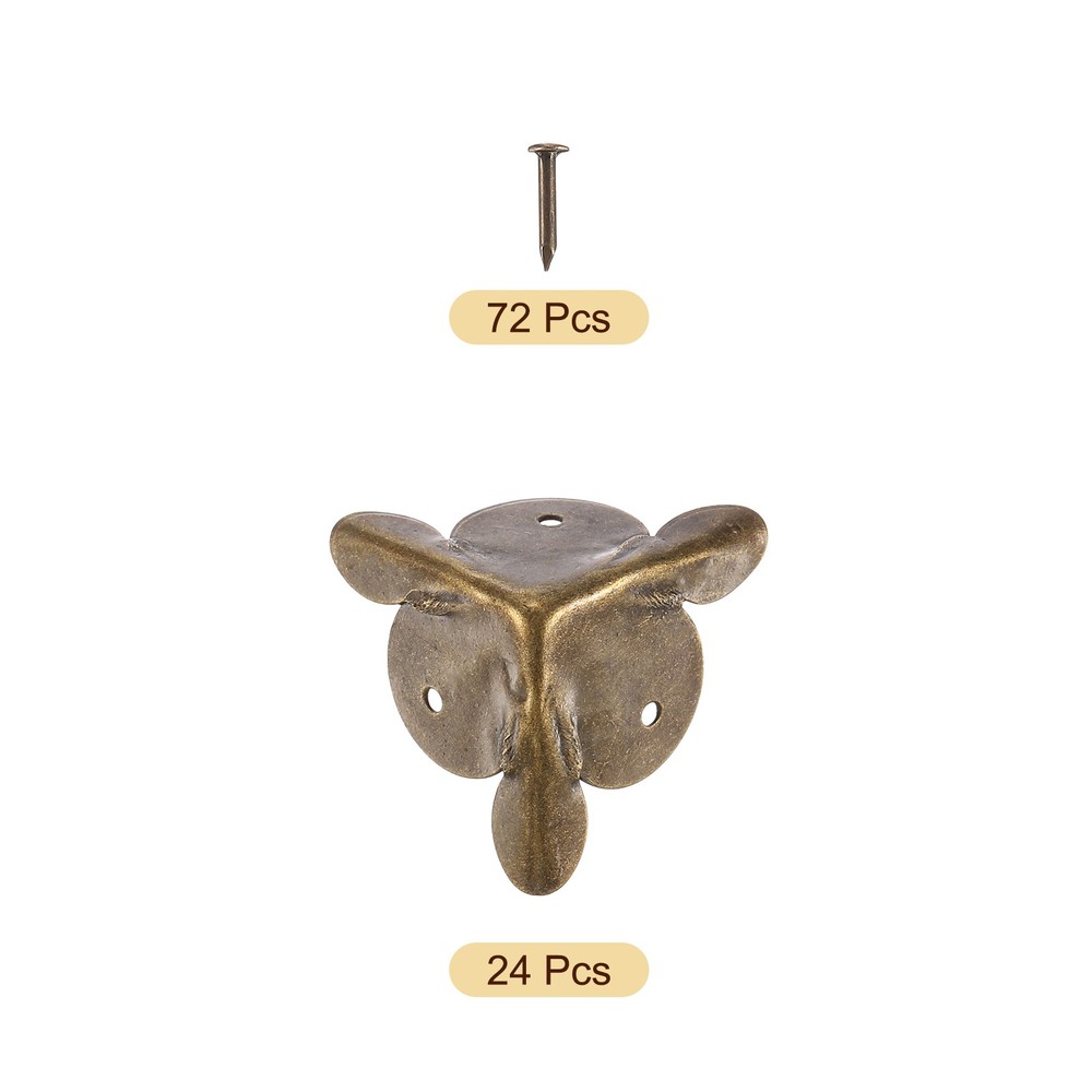 24 Pcs 24mm Decorative Box Corner Cover, Corner Protector, Bronze